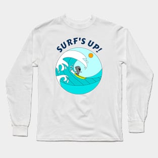 Pug Summer Surfing Long Sleeve T-Shirt